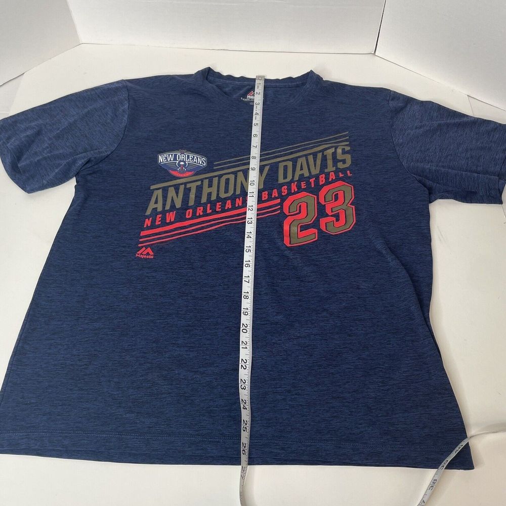 New Orleans Pelicans Majestic Cool Base Shirt, Large, Blue, Anthony Davis #23 - Picture 6 of 7